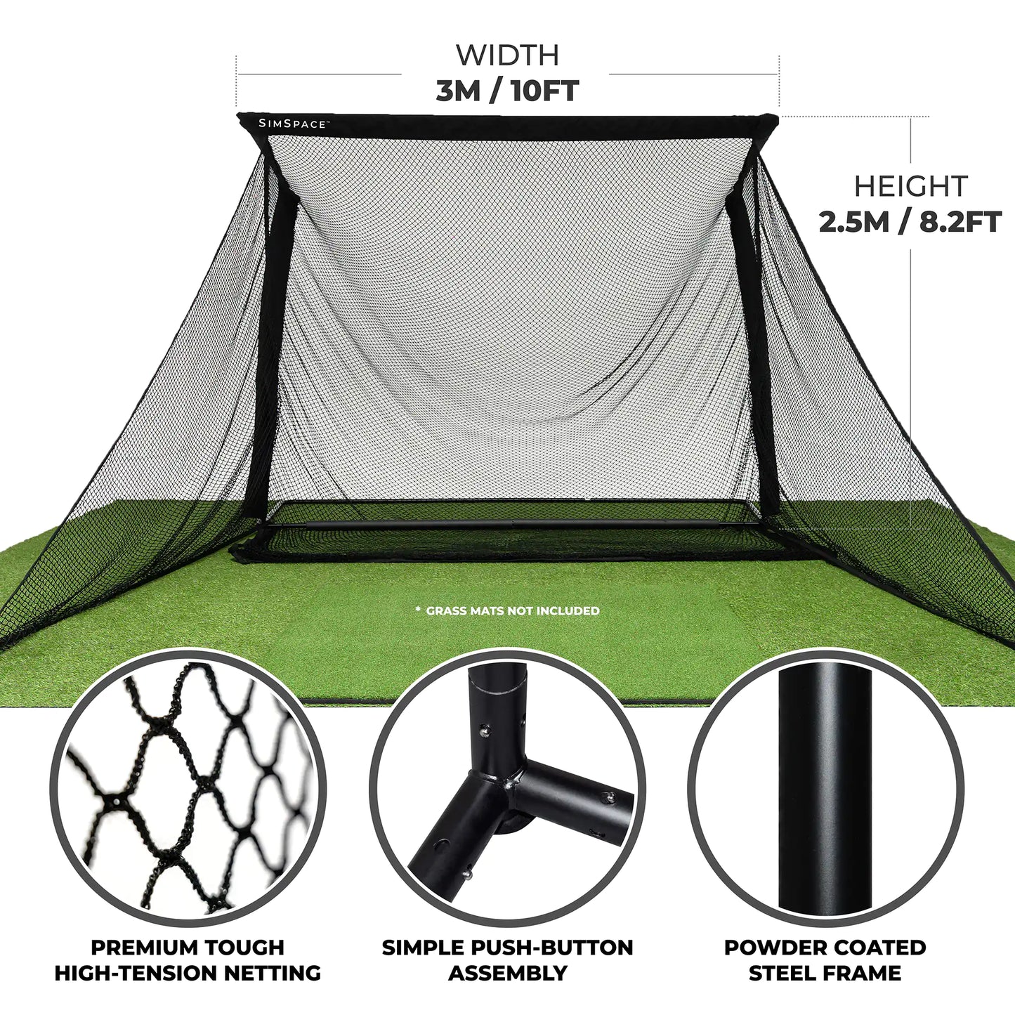 SIMSPACE WIDE DELUXE GOLF PRACTICE NET