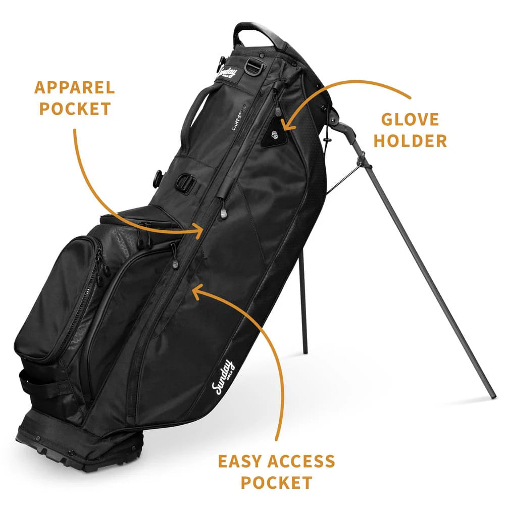 SUNDAY GOLF RYDER 23 STAND BAG - MATTE BLACK