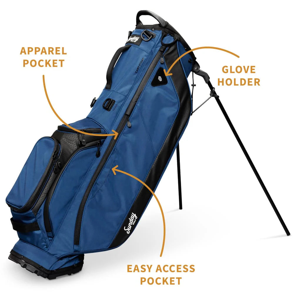 SUNDAY GOLF RYDER 23 STAND BAG - NAVY BLUE