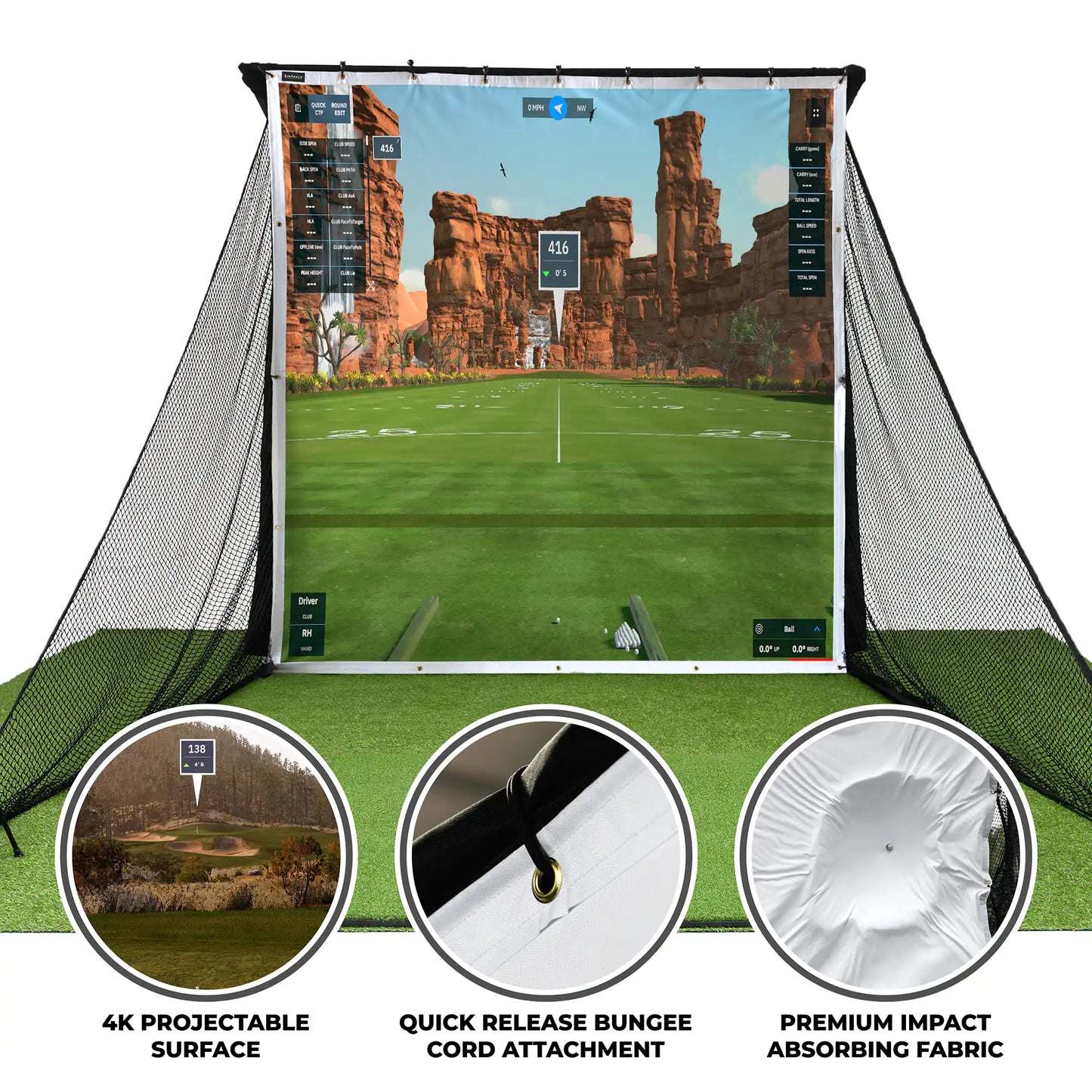 SIMSPACE DELUXE GOLF PRACTICE NET + SCREEN