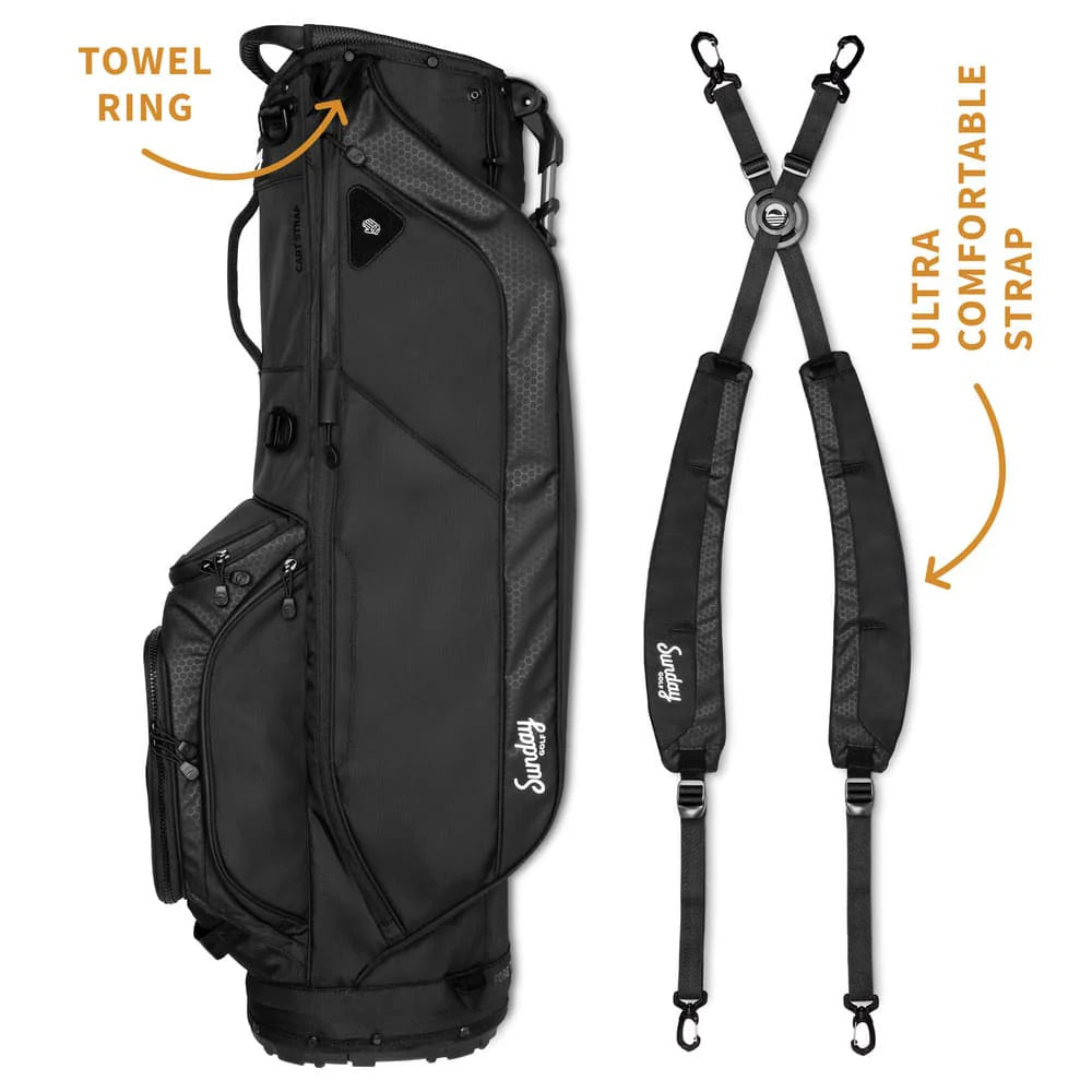 SUNDAY GOLF RYDER 23 STAND BAG - MATTE BLACK
