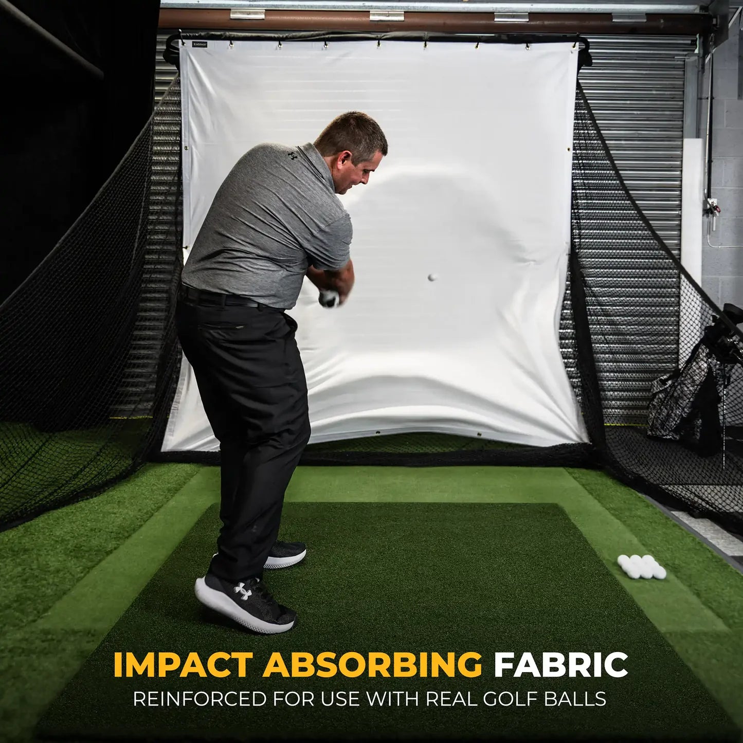 SIMSPACE DELUXE GOLF PRACTICE NET + SCREEN