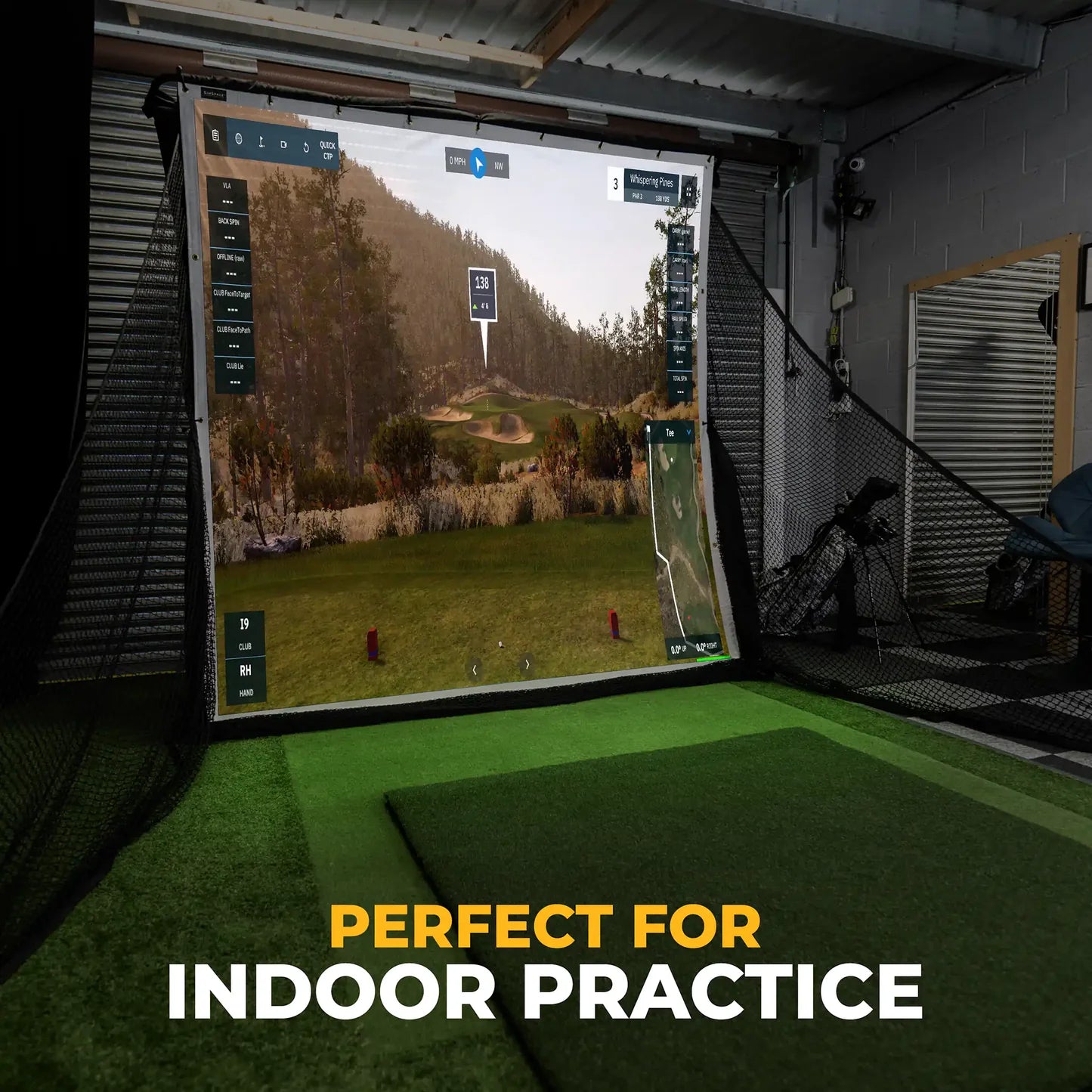 SIMSPACE DELUXE GOLF PRACTICE NET + SCREEN