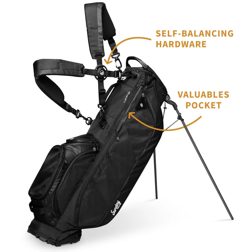 SUNDAY GOLF RYDER 23 STAND BAG - MATTE BLACK