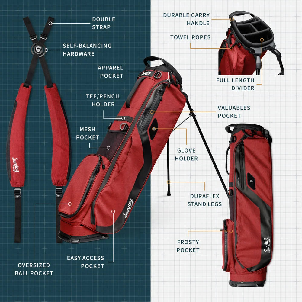 SUNDAY GOLF EL CAMINO WALKING BAG - RON BURGUNDY