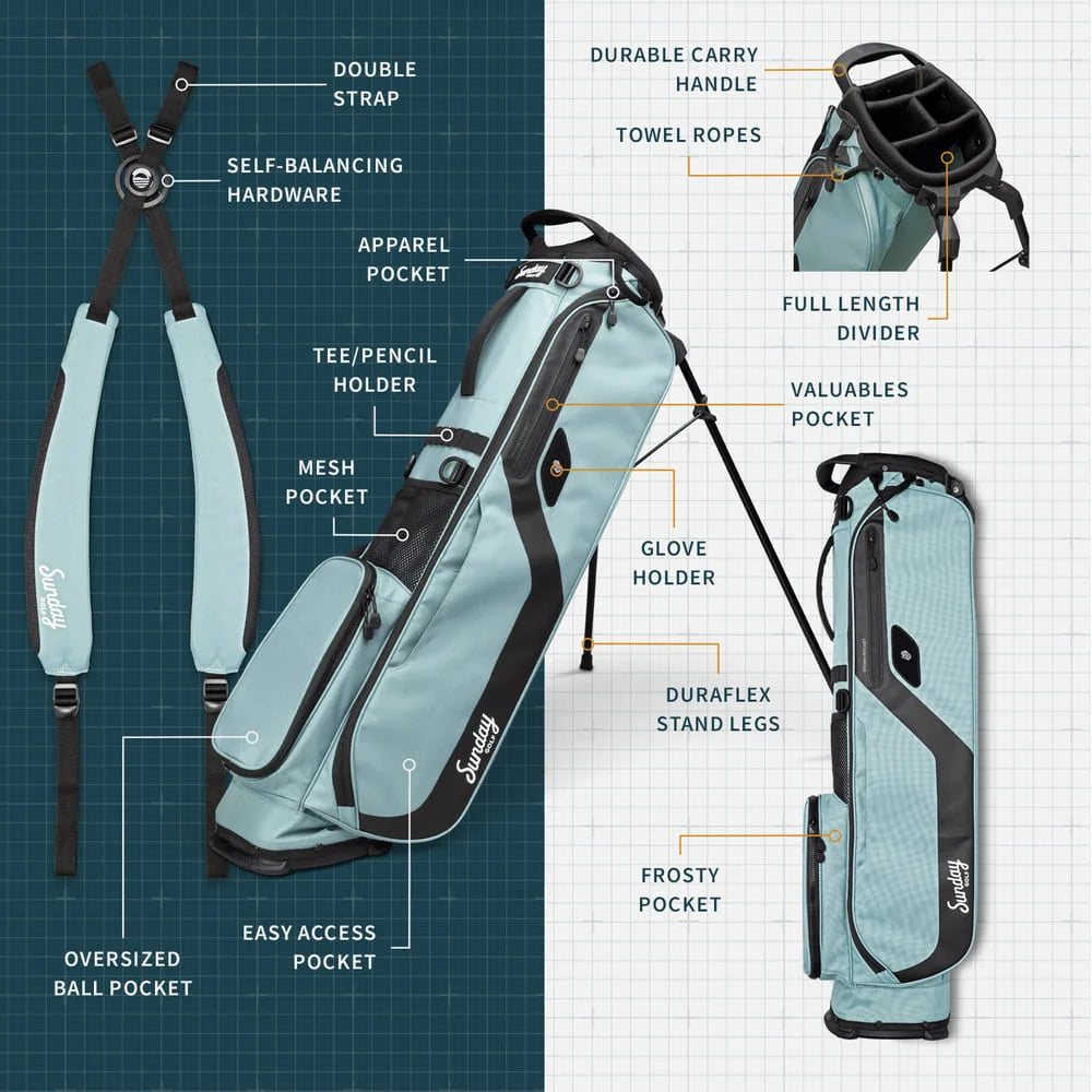 SUNDAY GOLF EL CAMINO WALKING BAG - SEAFOAM