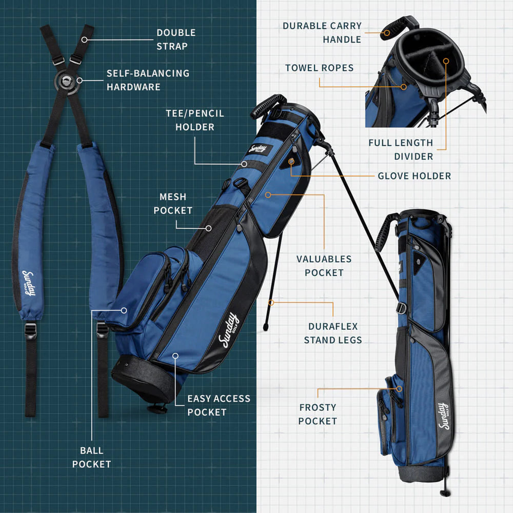 SUNDAY GOLF LOMA XL STAND BAG - COBALT BLUE