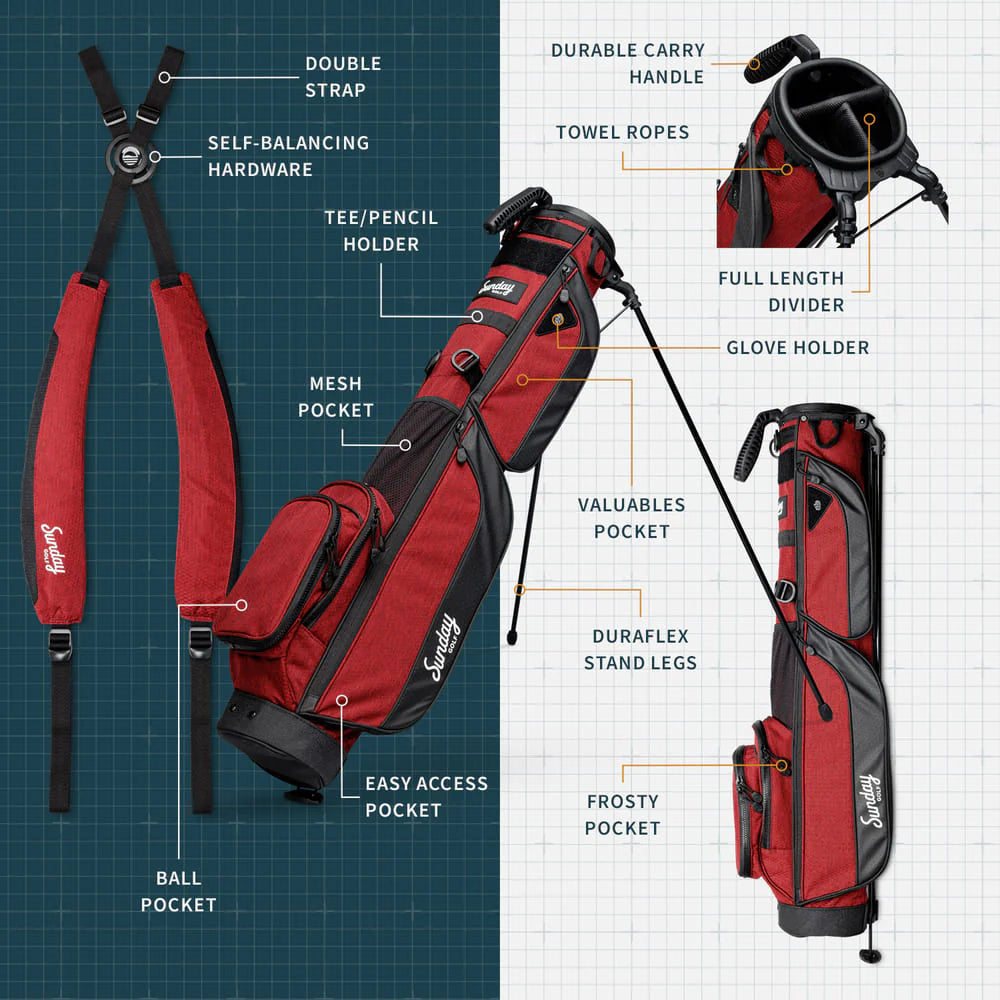 SUNDAY GOLF LOMA XL STAND BAG - RON BURGUNDY