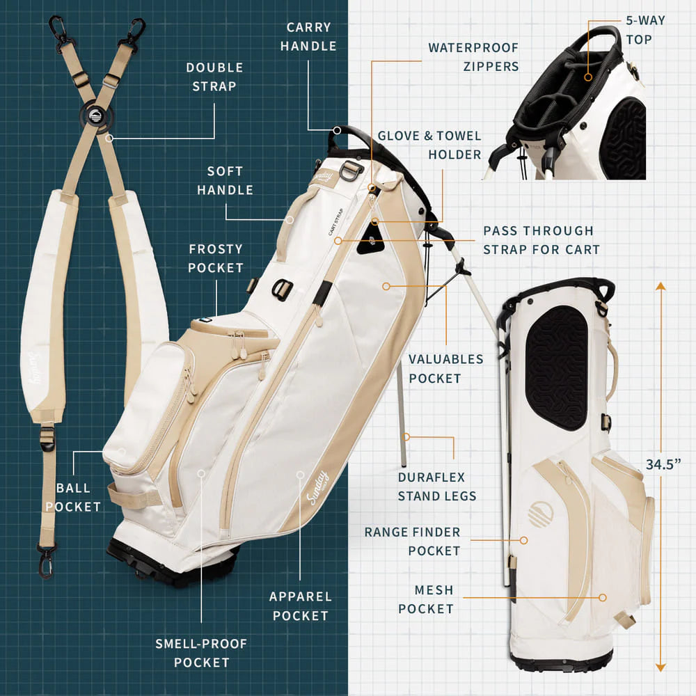 SUNDAY GOLF RYDER 23 STAND BAG - TOASTED ALMOND