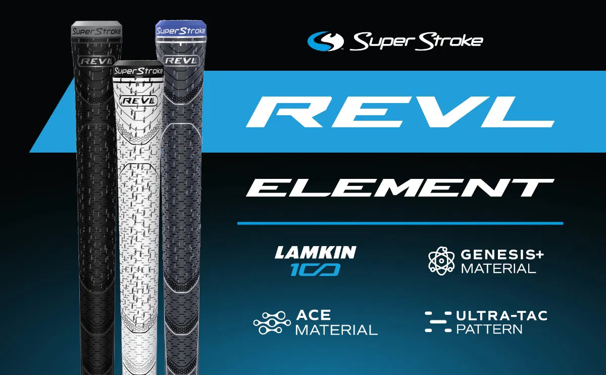 SUPERSTROKE REVL ELEMENT GOLF GRIP - BLACK/GREY