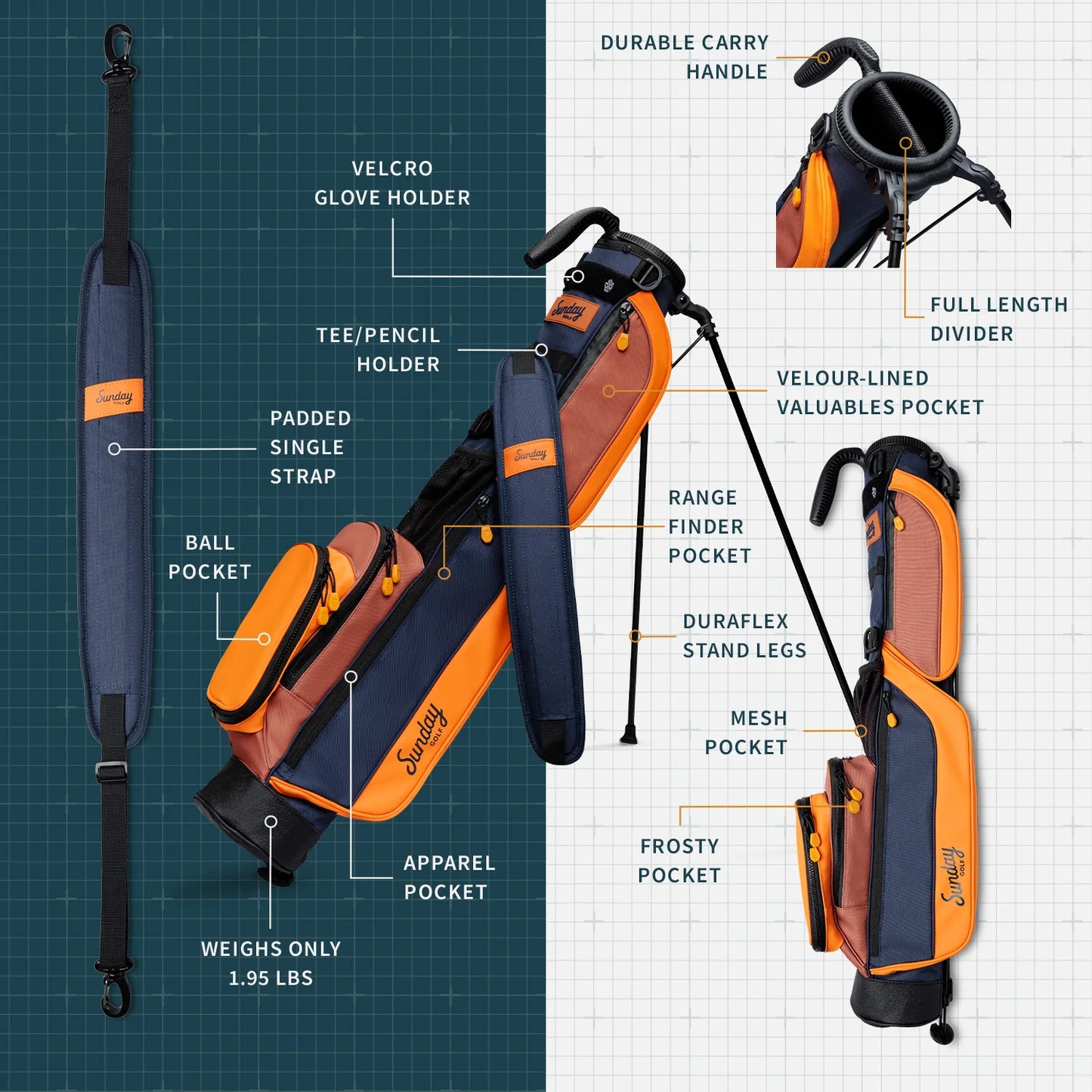SUNDAY GOLF LOMA STAND BAG - TOM BRADY