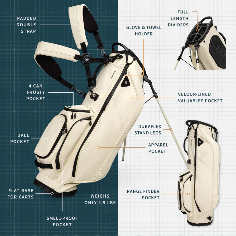 SUNDAY GOLF RYDER S-CLASS STAND BAG - CREAM