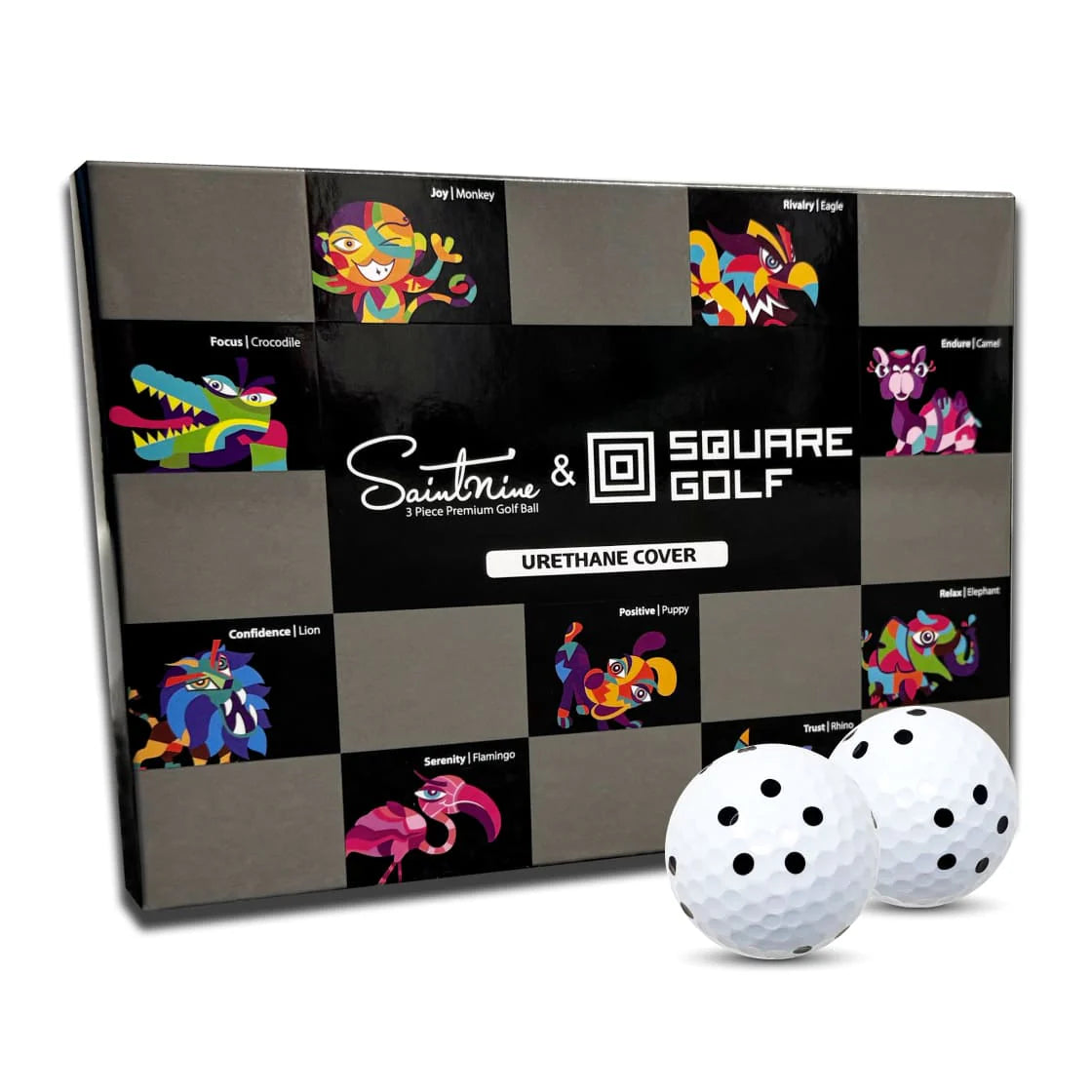 SQUARE GOLF DOTTED GOLF BALLS (12 PACK)