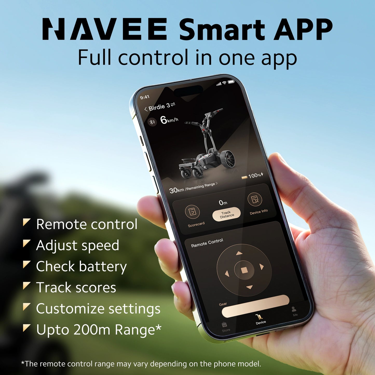 NAVEE BIRDIE 3 ELECTRIC REMOTE GOLF TROLLEY