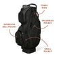 SUNDAY GOLF BIG RIG CART BAG - MATTE BLACK