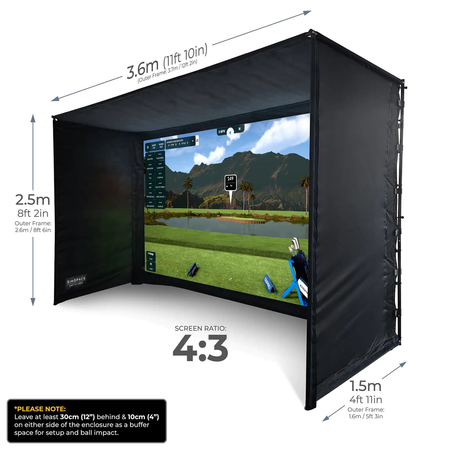 SIMSPACE GOLF ENCLOSURE (6 SIZES)