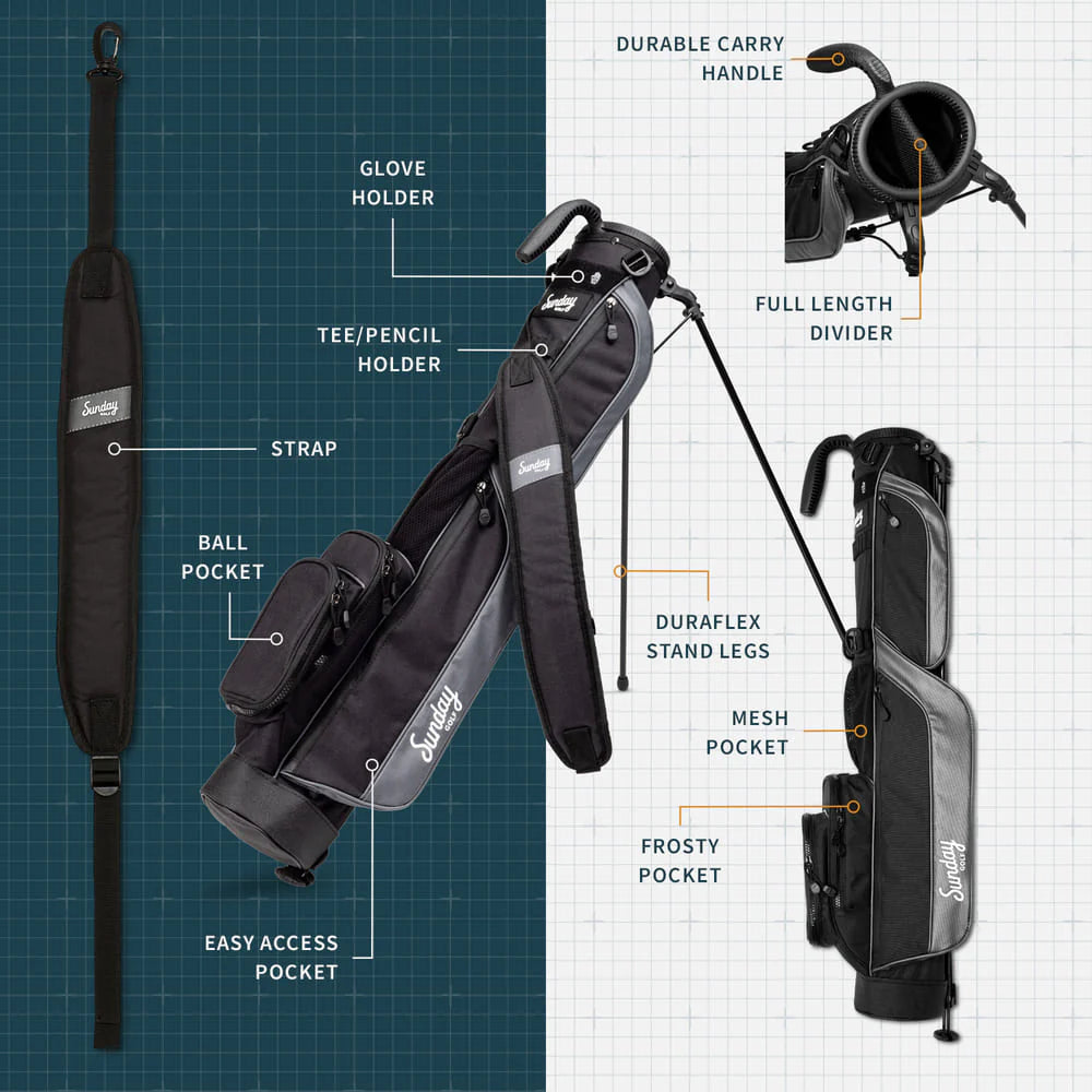 SUNDAY GOLF LOMA STAND BAG - MATTE BLACK