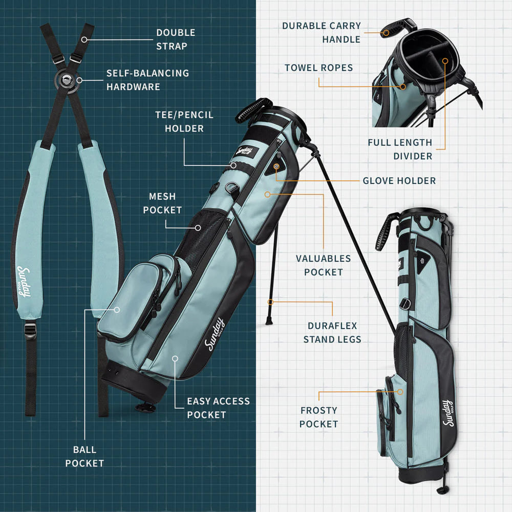 SUNDAY GOLF LOMA XL STAND BAG - SEAFOAM