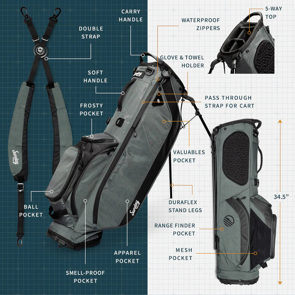 SUNDAY GOLF RYDER 23 STAND BAG - MIDNIGHT GREEN